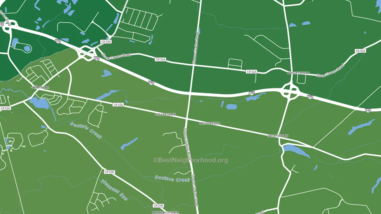 Pullentown, NJ block-group voter-turnout map