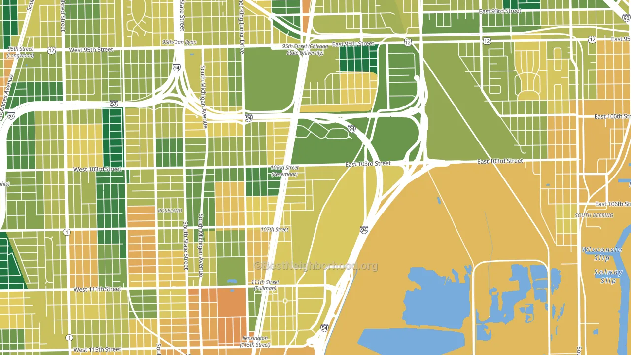 Pullman, Chicago, IL block-group voter-turnout map