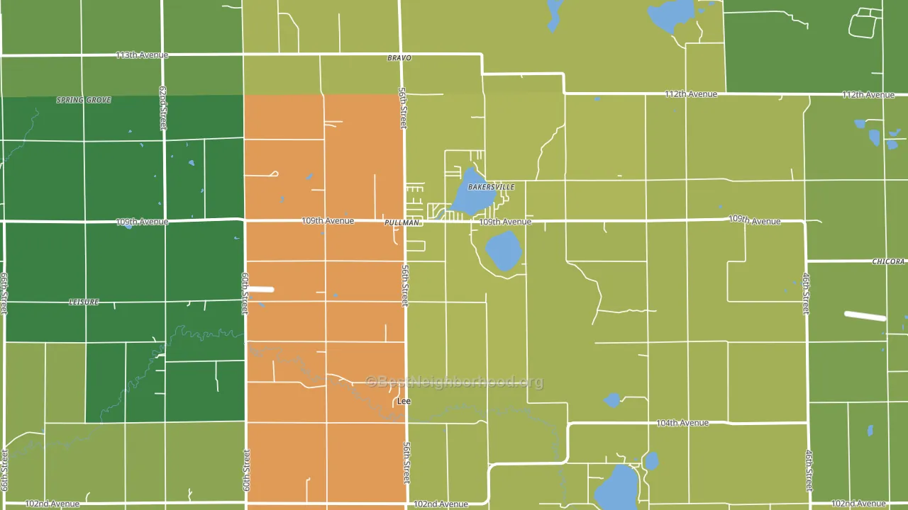 Pullman, MI block-group voter-turnout map
