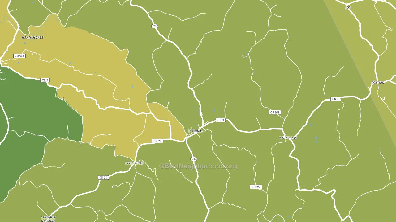 Pullman, WV block-group voter-turnout map