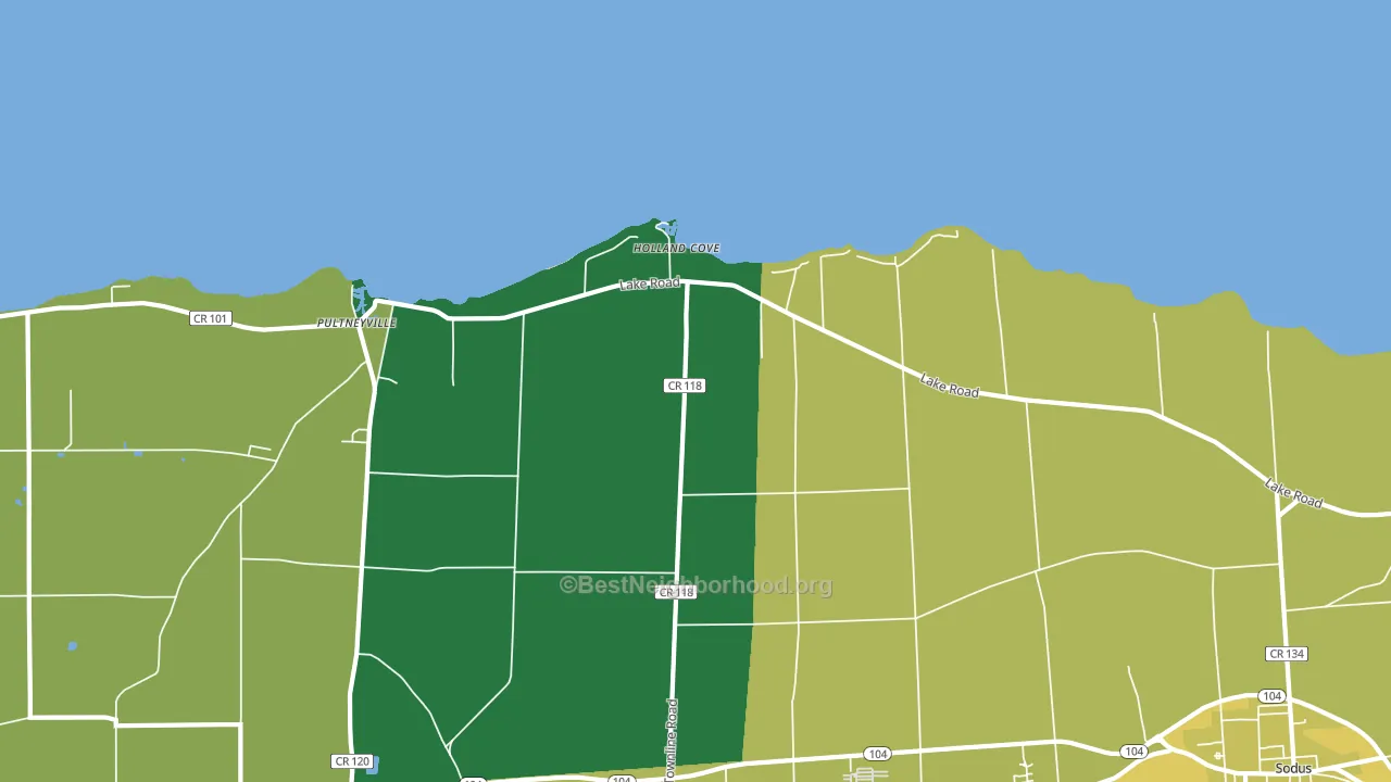 Pultneyville, NY block-group voter-turnout map
