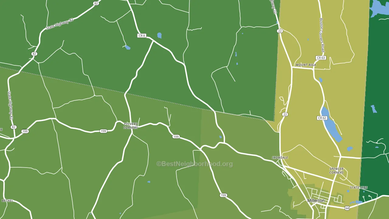 Pulvers Corners, NY block-group voter-turnout map