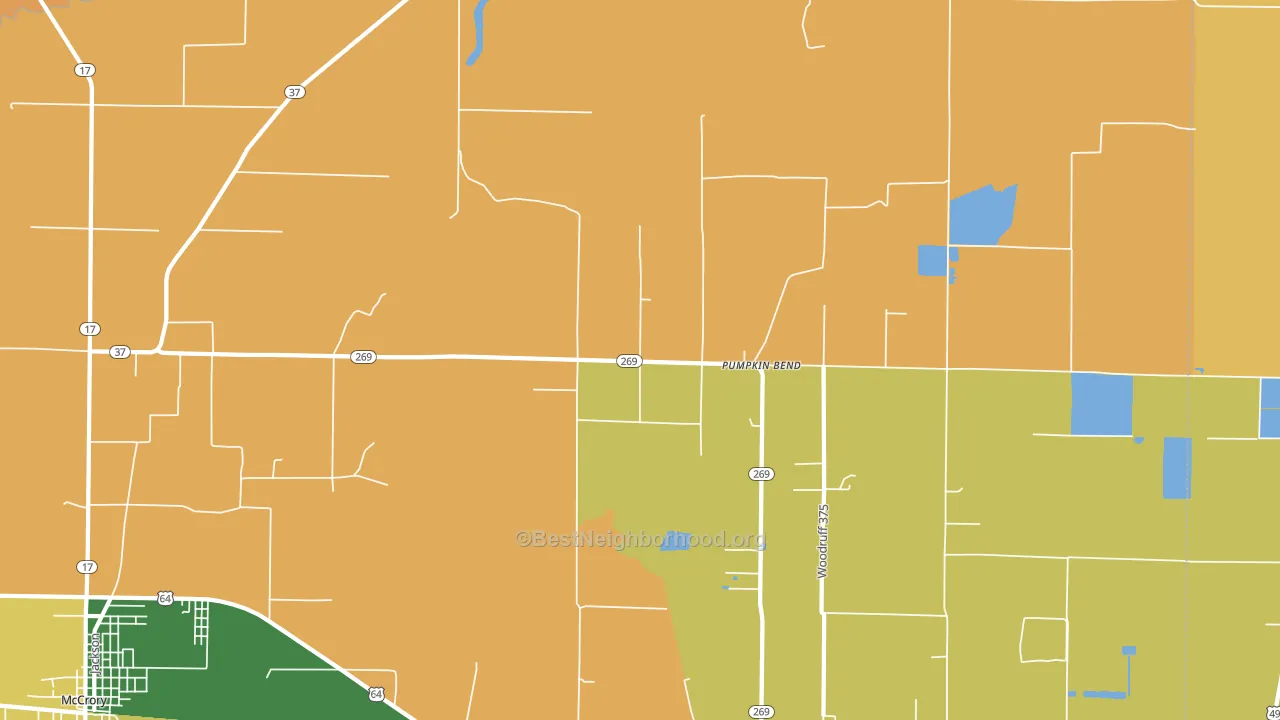 Pumpkin Bend, AR block-group voter-turnout map