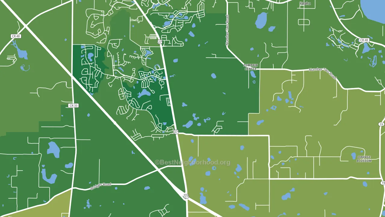 Pumpkin Center, FL block-group voter-turnout map