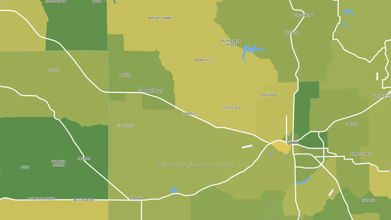 Pumpkin Center, IN block-group voter-turnout map