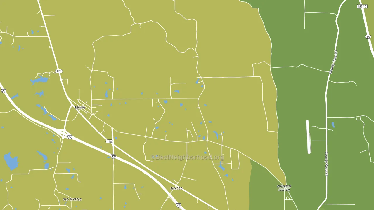 Pumpkin Center, MS block-group voter-turnout map