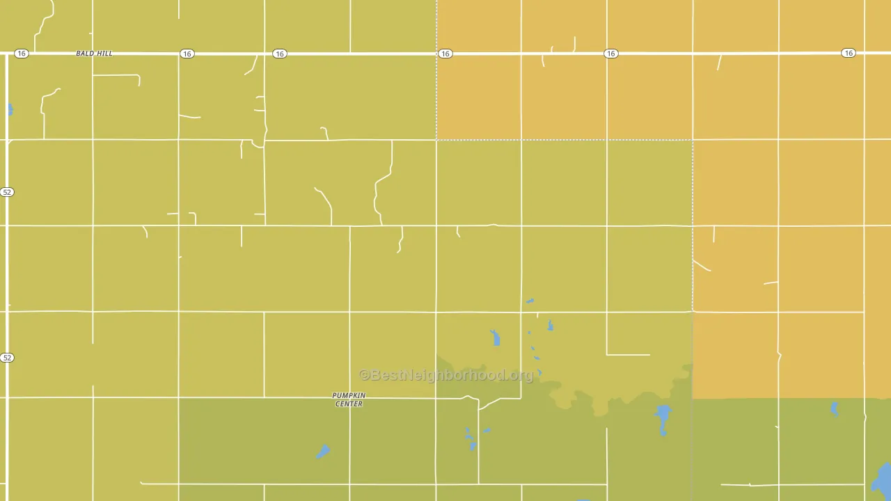 Pumpkin Center, OK block-group voter-turnout map