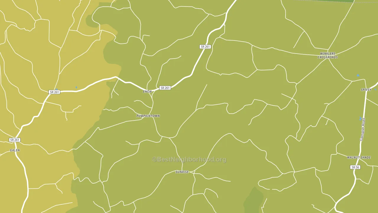 Pumpkintown, TN block-group voter-turnout map