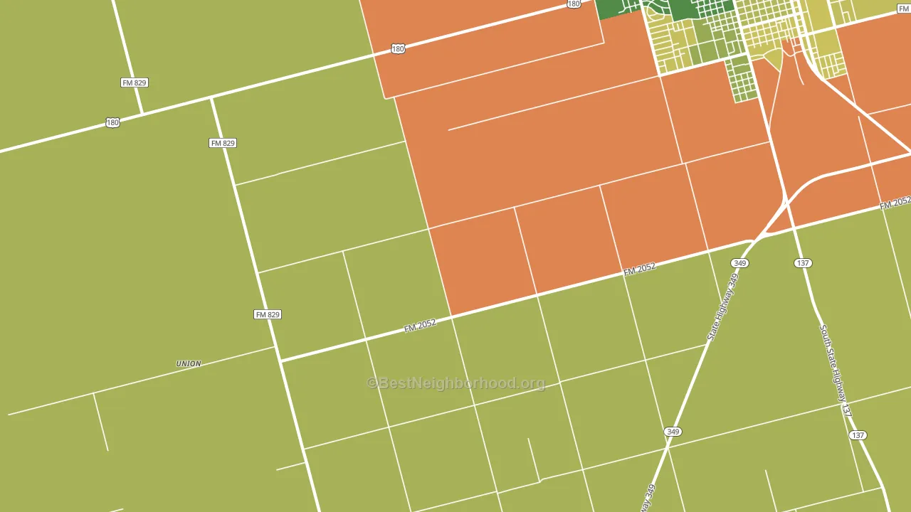 Punkin Center, TX block-group voter-turnout map