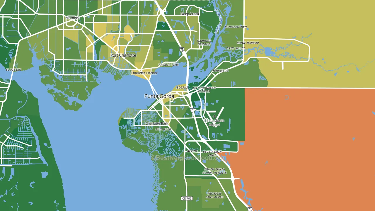 Punta Gorda, FL block-group voter-turnout map