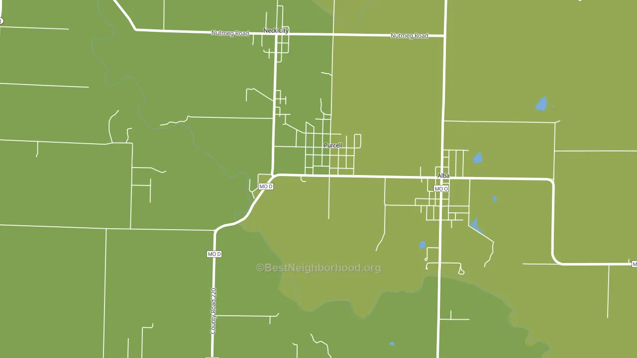 Purcell, MO block-group voter-turnout map
