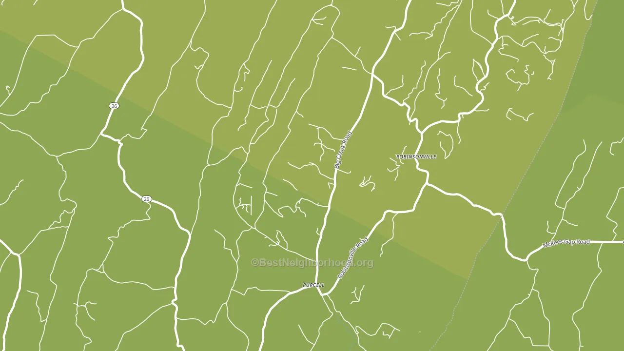Purcell, PA block-group voter-turnout map