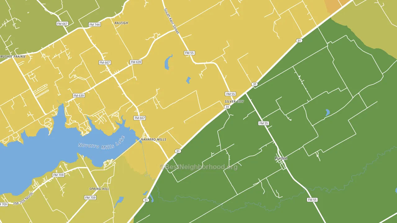 Purdon, TX block-group voter-turnout map