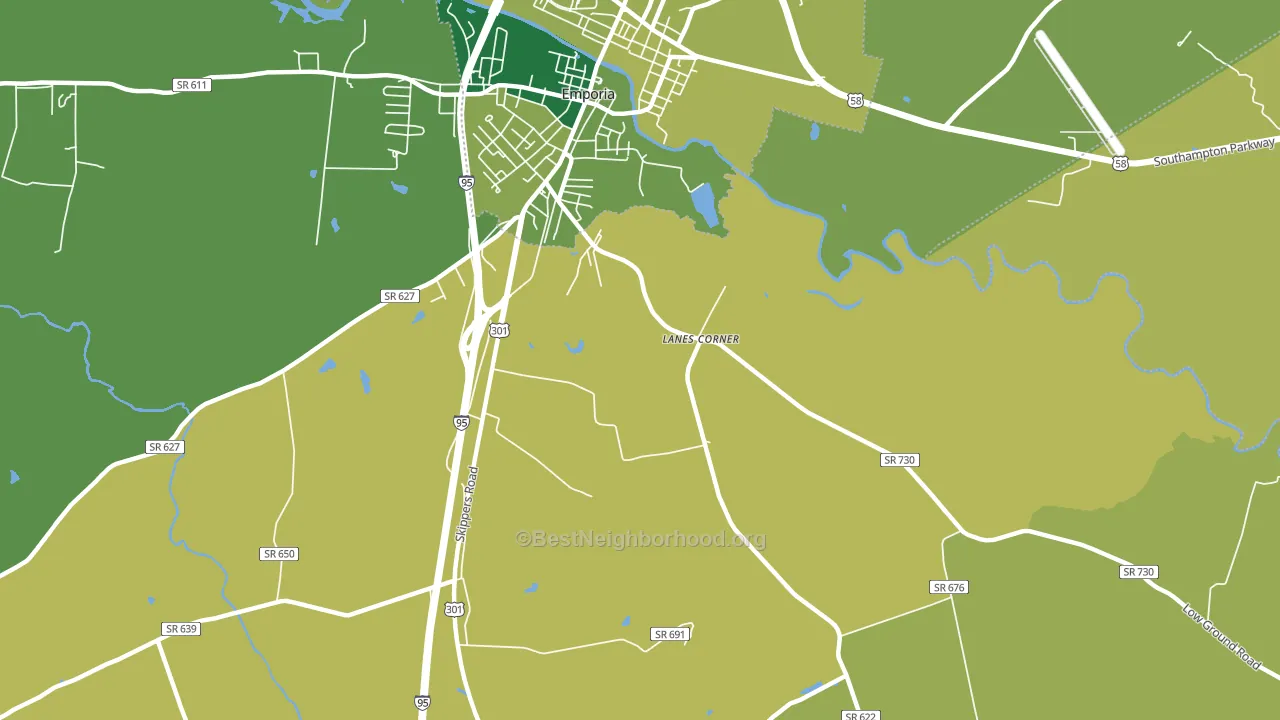 Purdy, VA block-group voter-turnout map