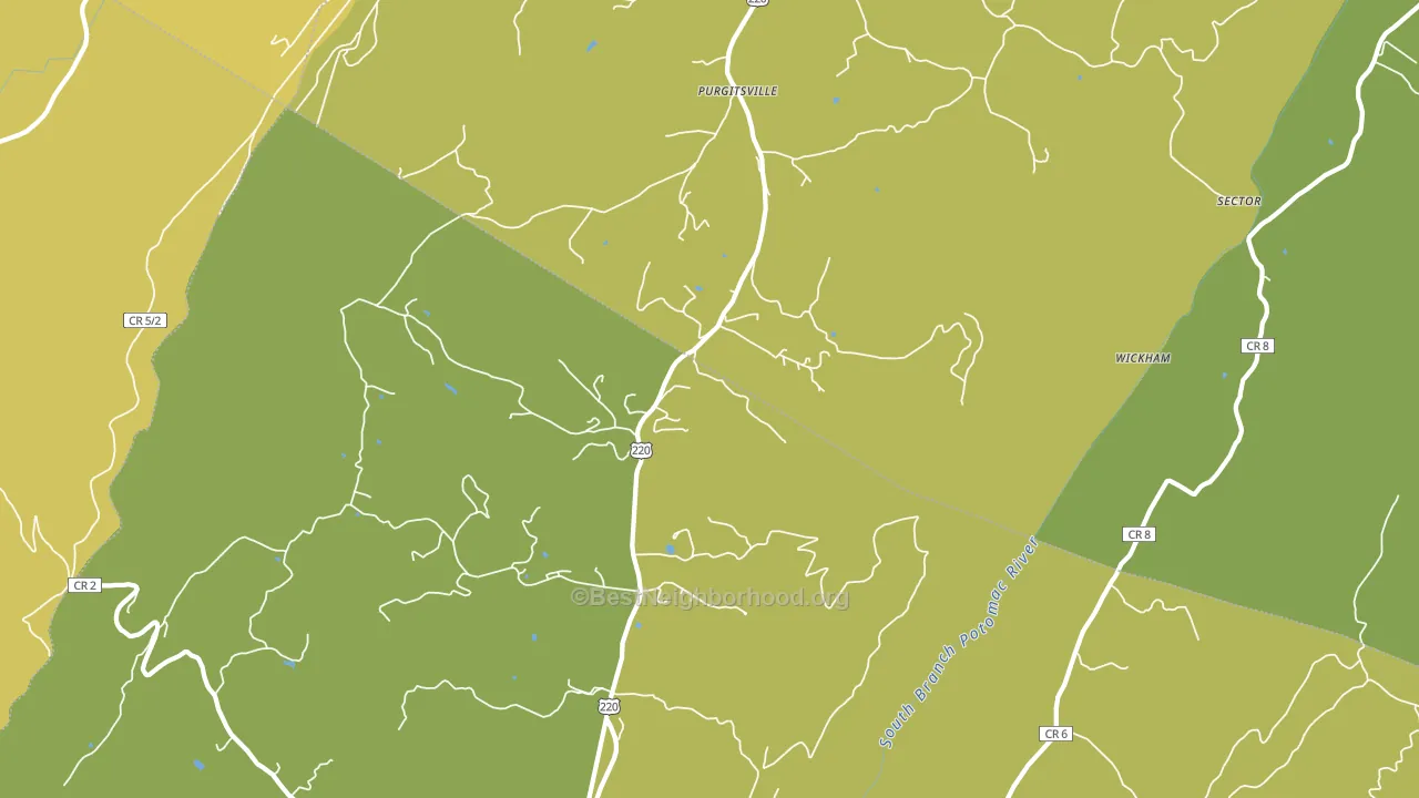 Purgitsville, WV block-group voter-turnout map