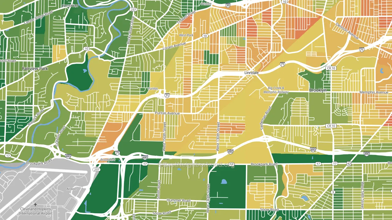 Puritas Longmead, Cleveland, OH block-group voter-turnout map