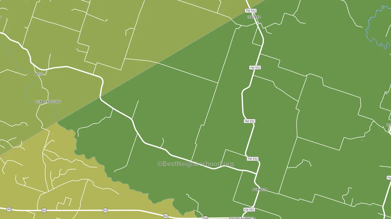 Purmela, TX block-group voter-turnout map