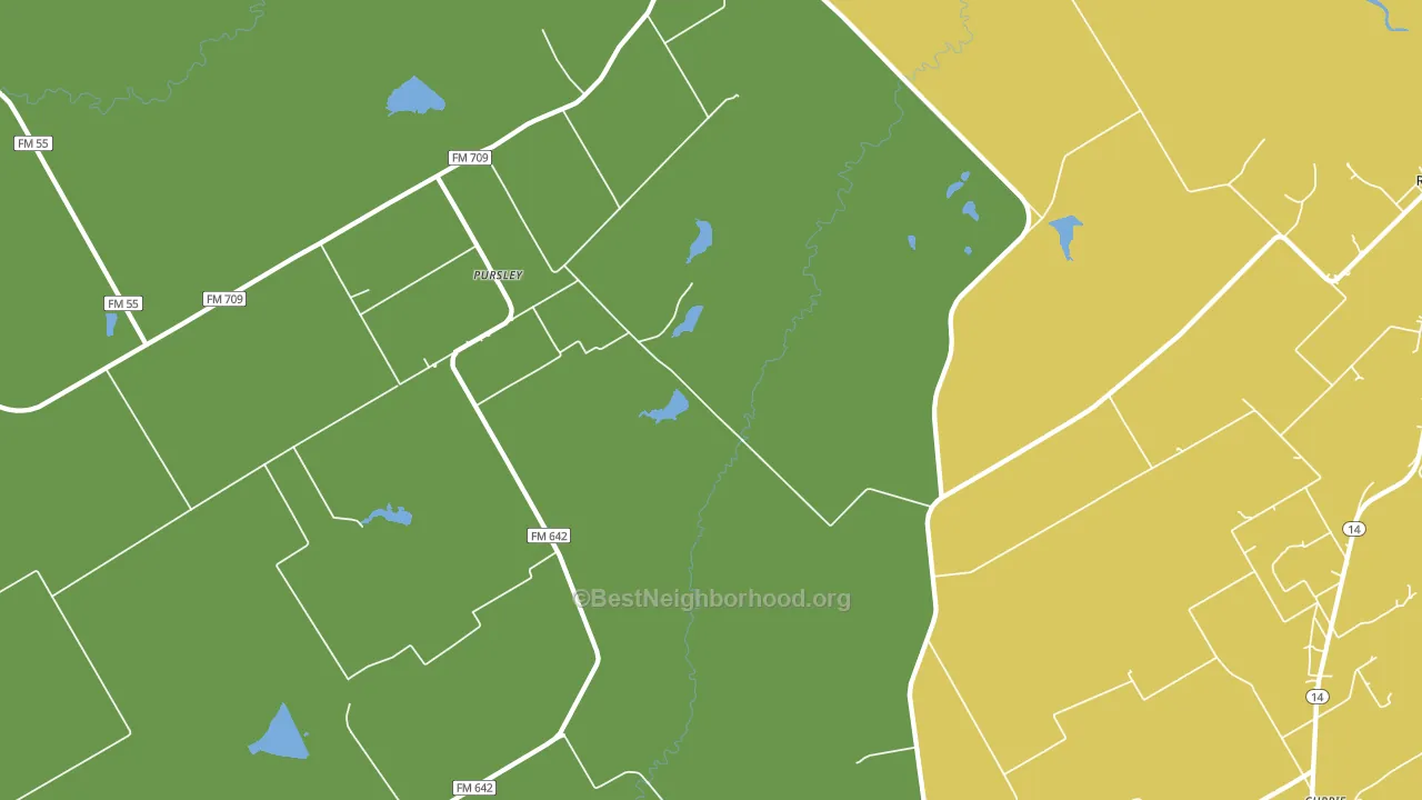 Pursley, TX block-group voter-turnout map