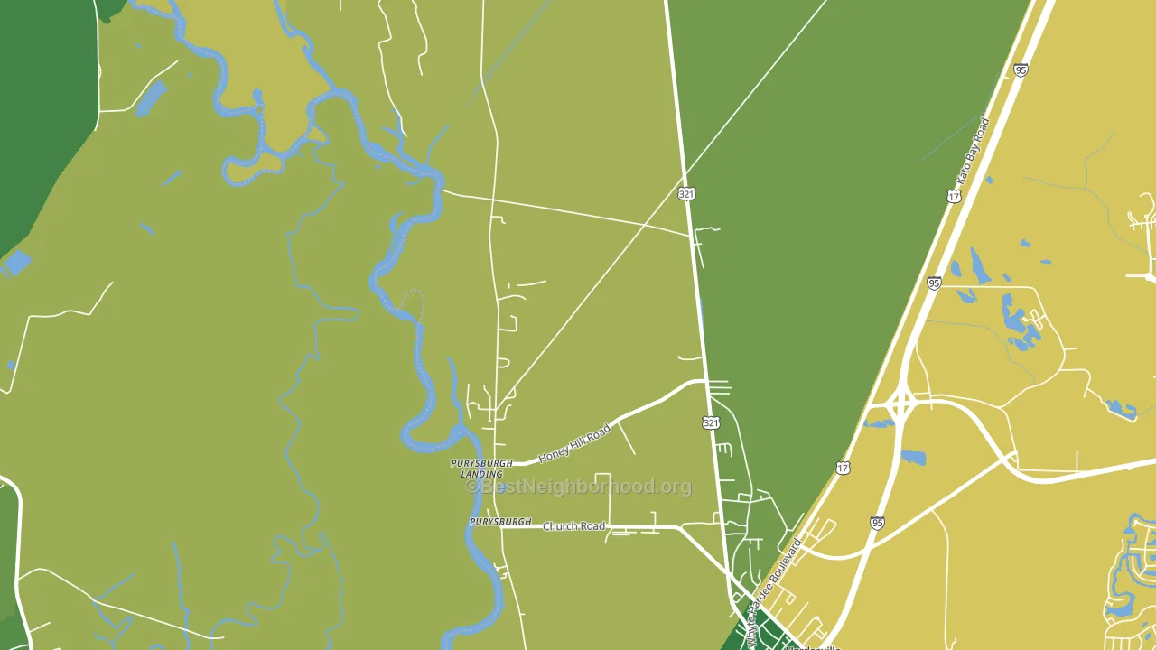 Purysburgh, SC block-group voter-turnout map