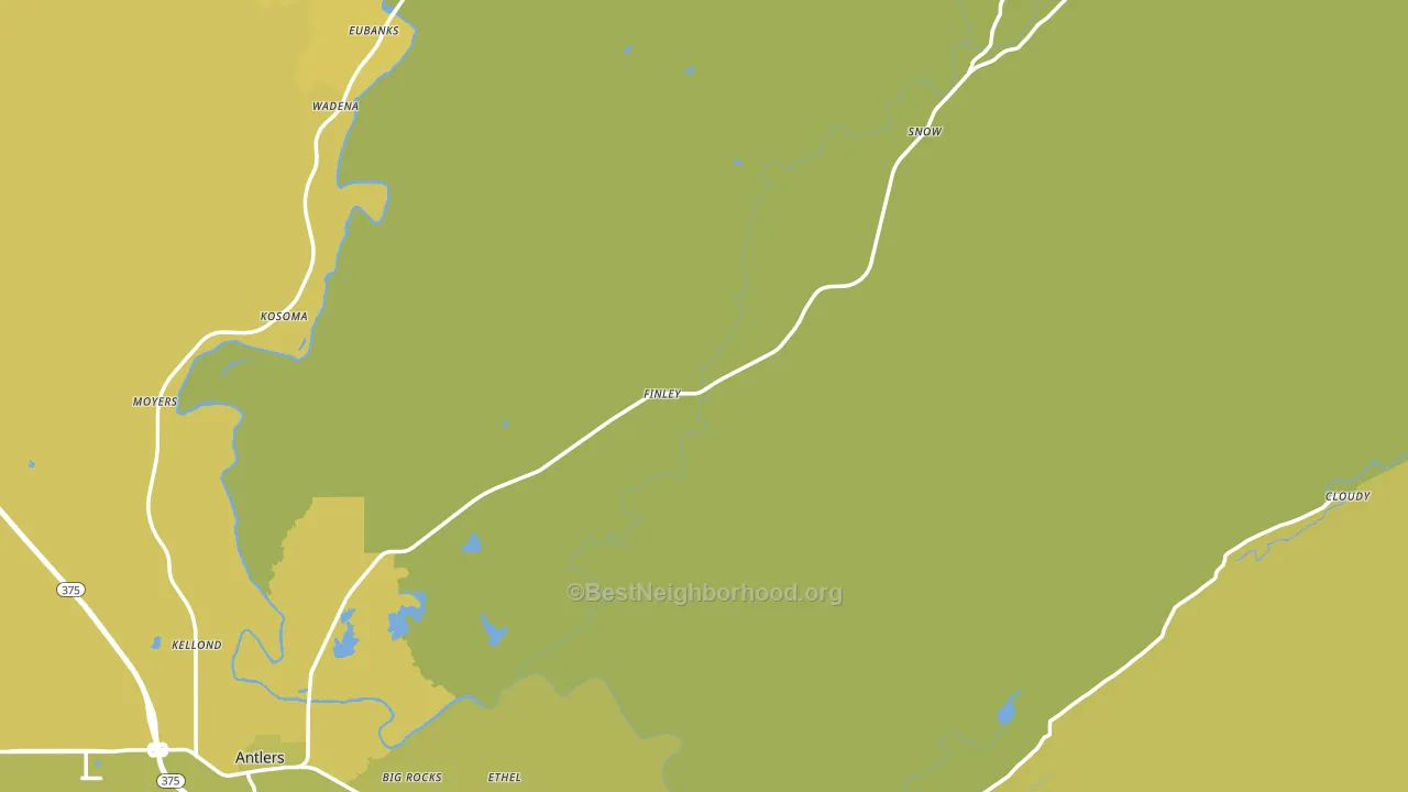 Pushmataha County, OK block-group voter-turnout map