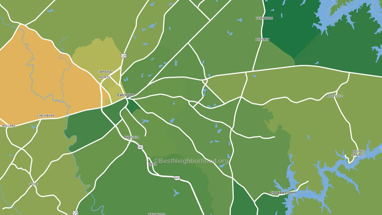 Putnam County, GA block-group voter-turnout map