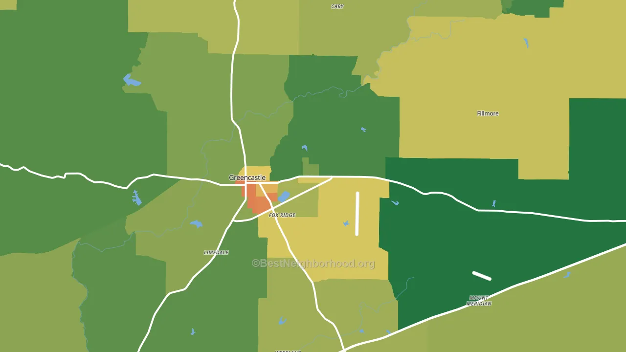 Putnam County, IN block-group voter-turnout map