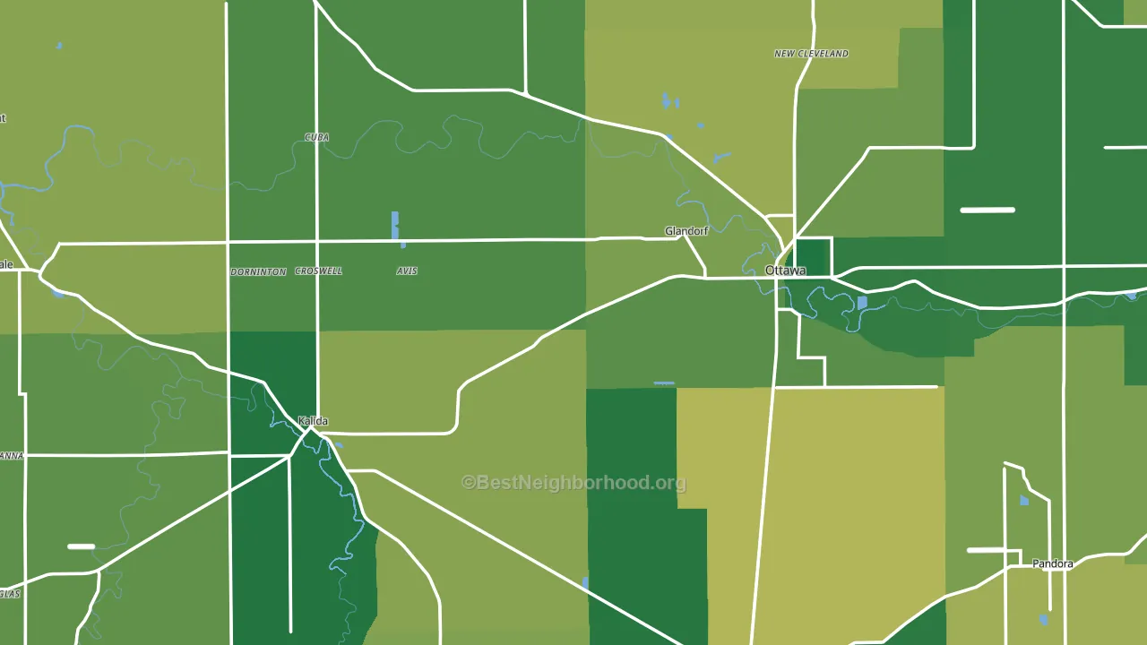 Putnam County, OH block-group voter-turnout map