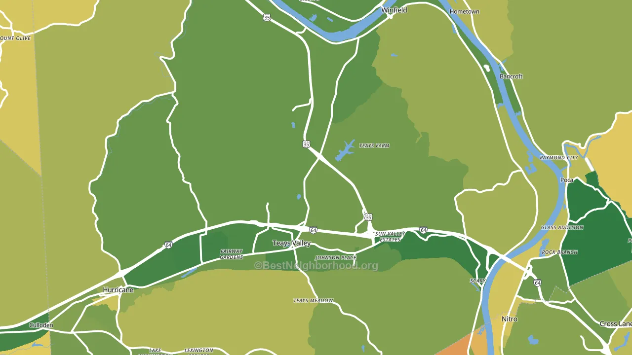 Putnam County, WV block-group voter-turnout map