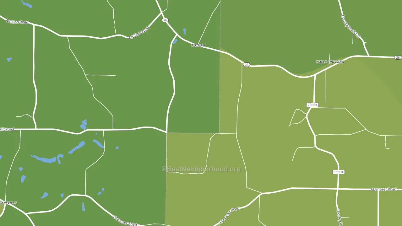 Putnam, GA block-group voter-turnout map