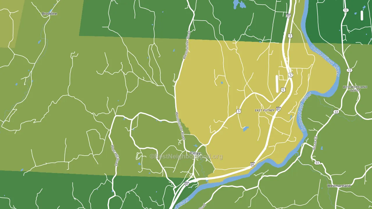 Putney, VT block-group voter-turnout map