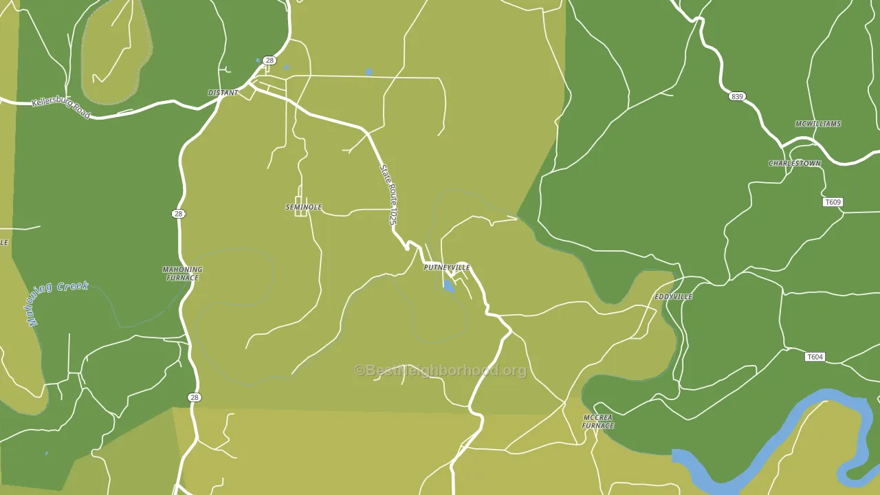 Putneyville, PA block-group voter-turnout map