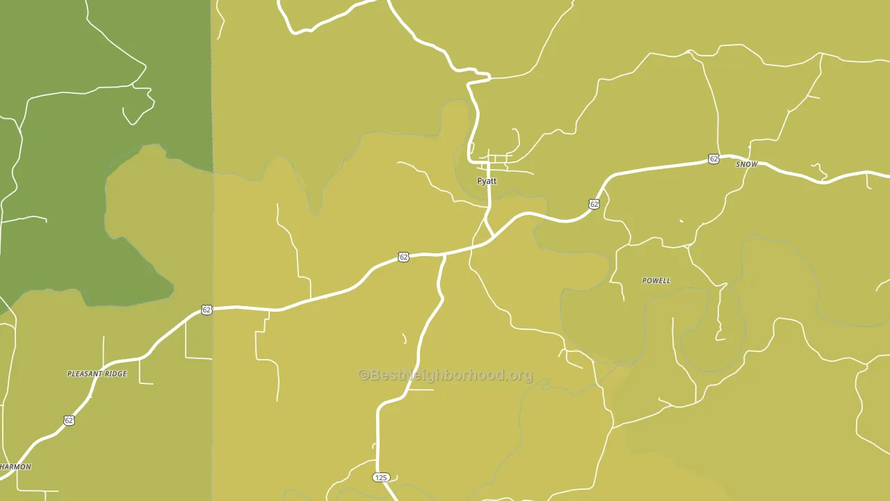Pyatt, AR block-group voter-turnout map