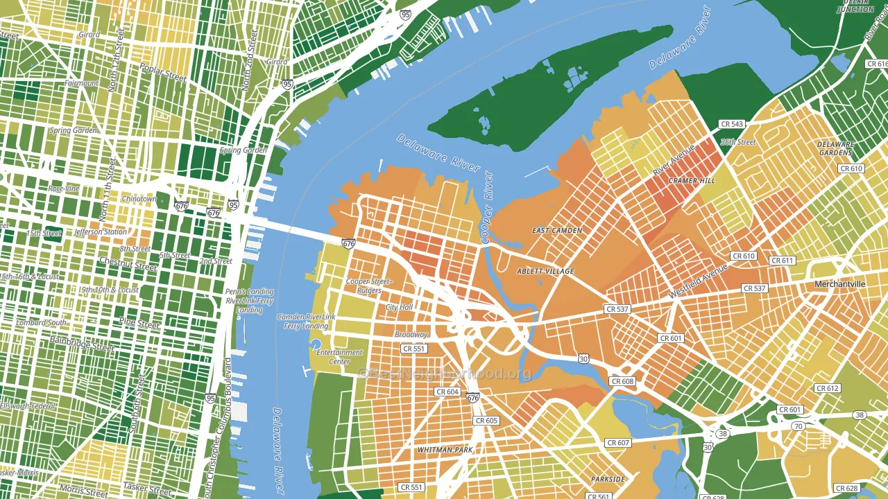 Pyne Poynt, Camden, NJ block-group voter-turnout map