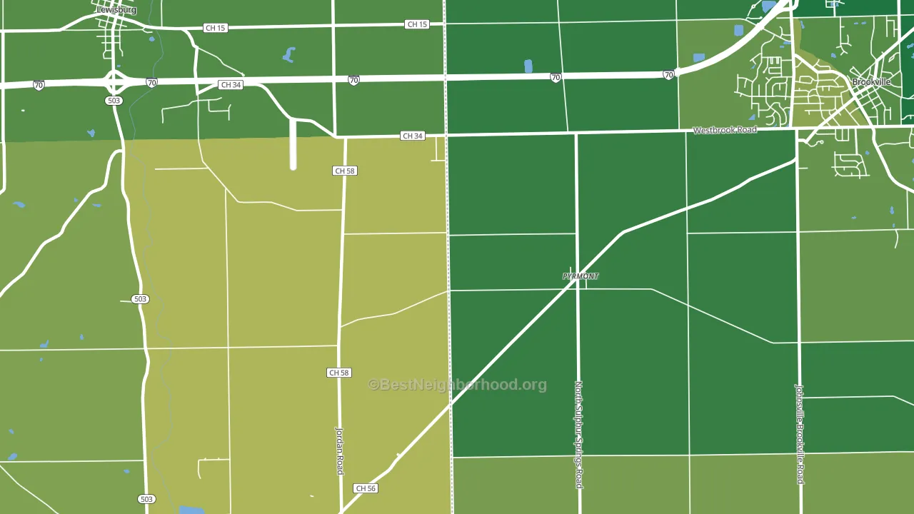 Pyrmont, OH block-group voter-turnout map