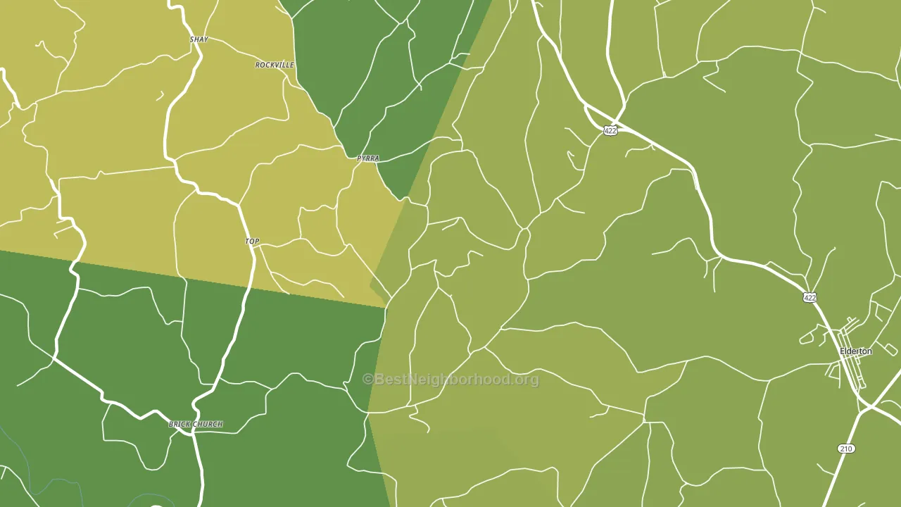 Pyrra, PA block-group voter-turnout map