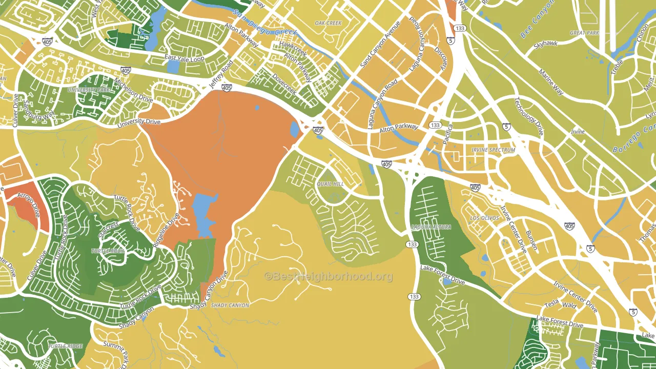 Quail Hill, Irvine, CA block-group voter-turnout map