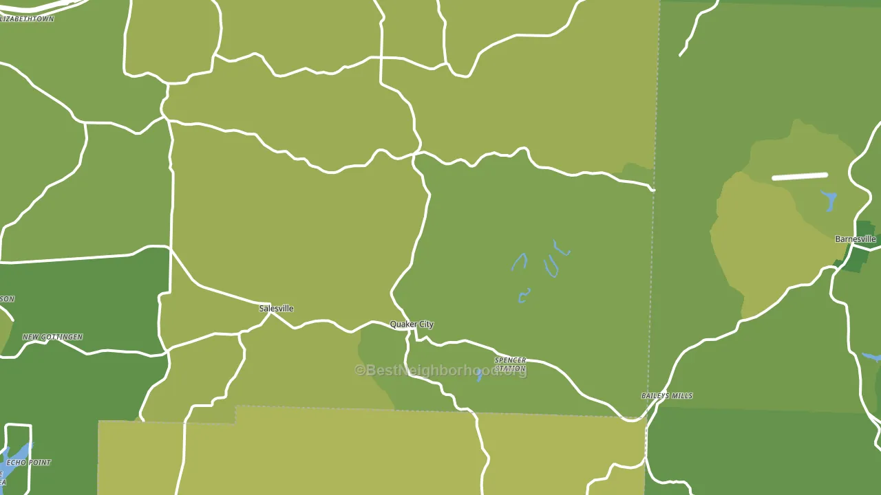 Quaker City, OH block-group voter-turnout map
