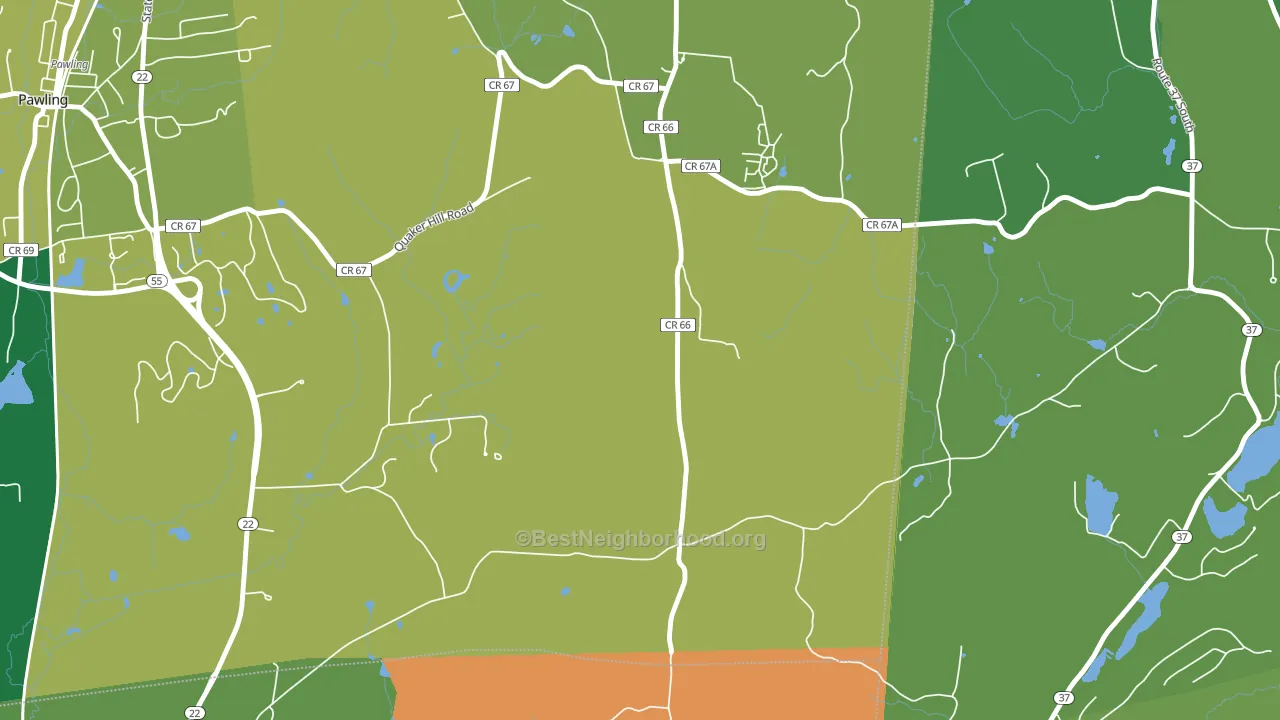 Quaker Hill, NY block-group voter-turnout map