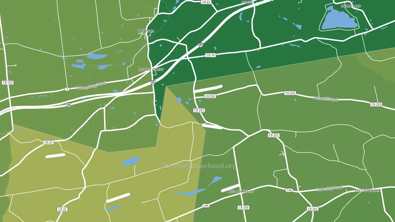 Quaker Street, NY block-group voter-turnout map