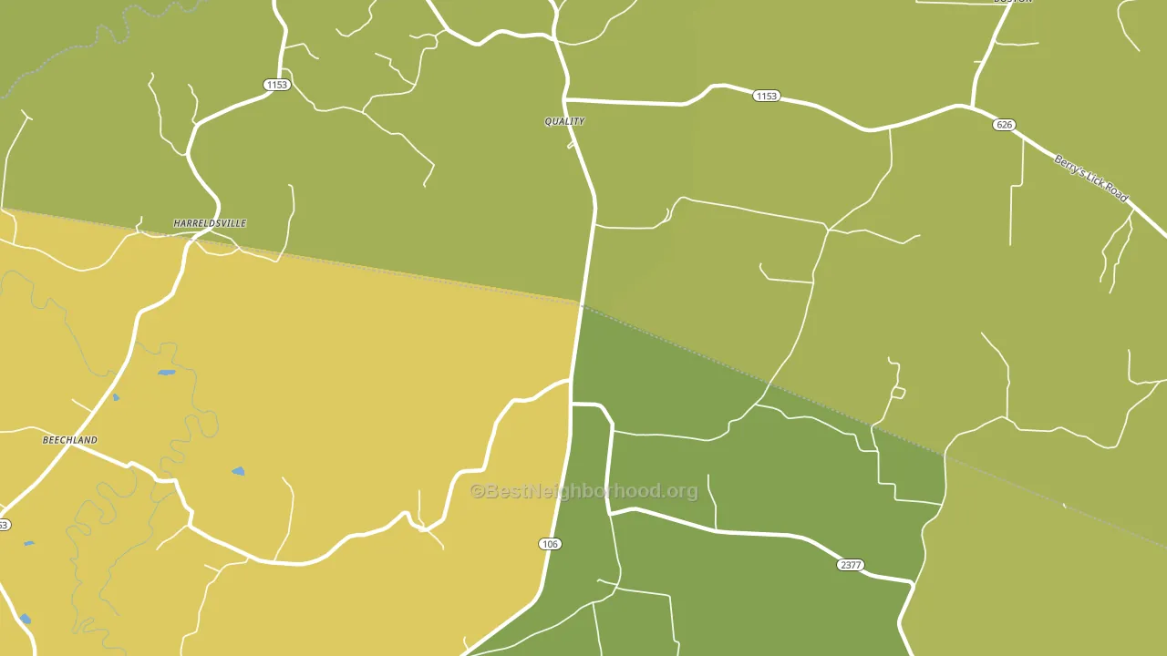 Quality, KY block-group voter-turnout map