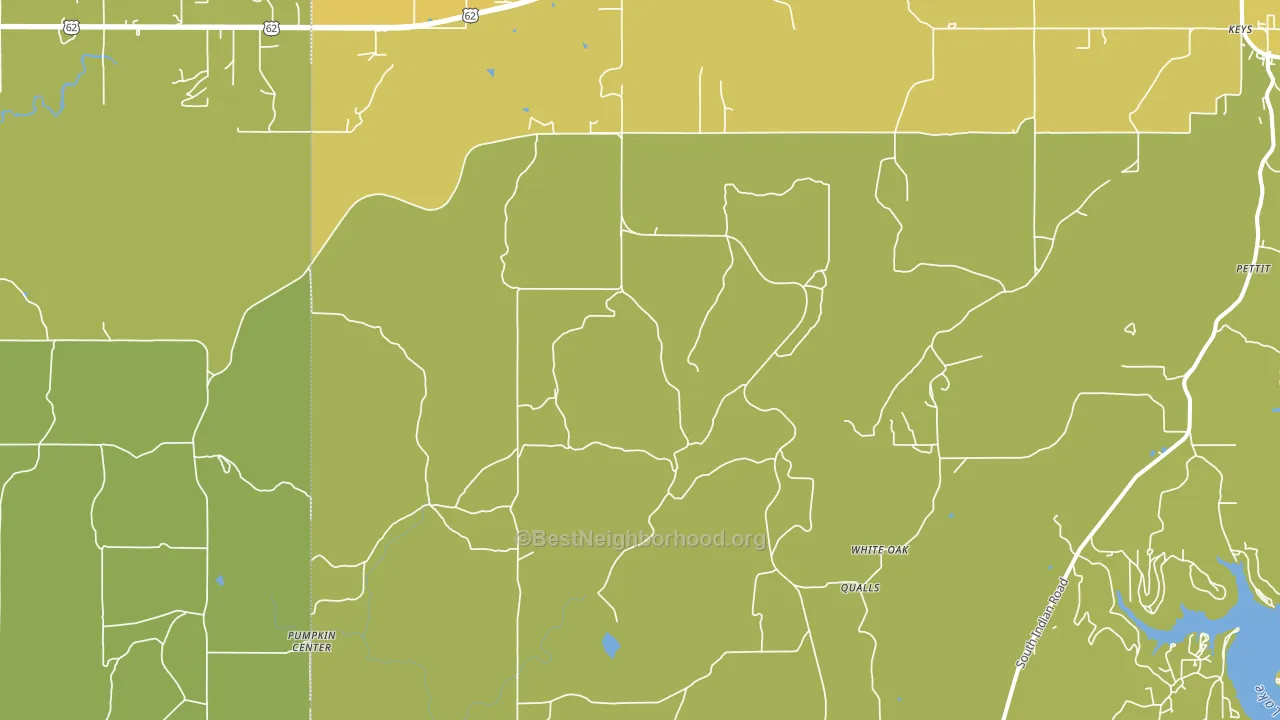 Qualls, OK block-group voter-turnout map