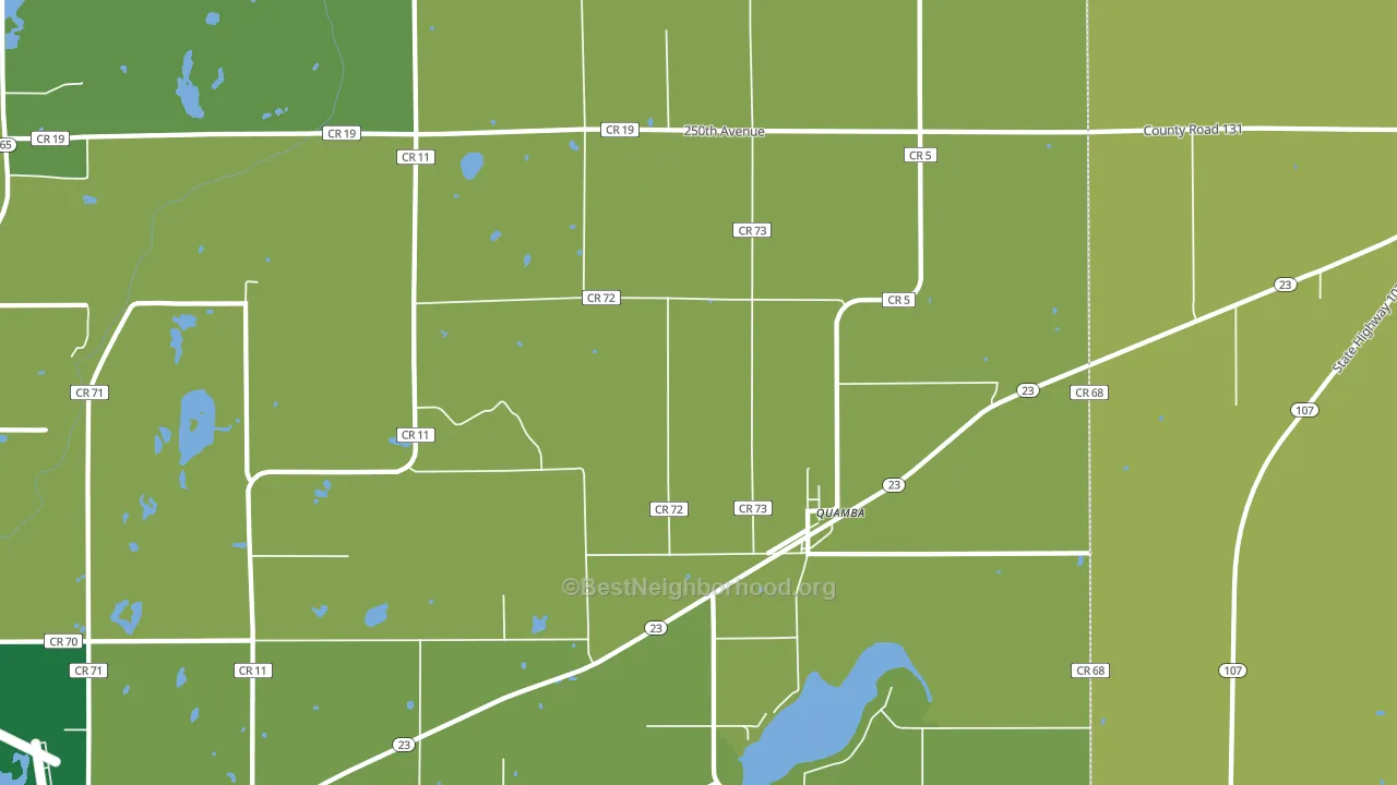 Quamba, MN block-group voter-turnout map