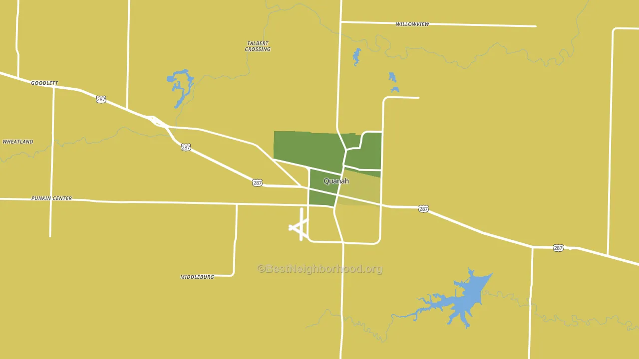 Quanah, TX block-group voter-turnout map