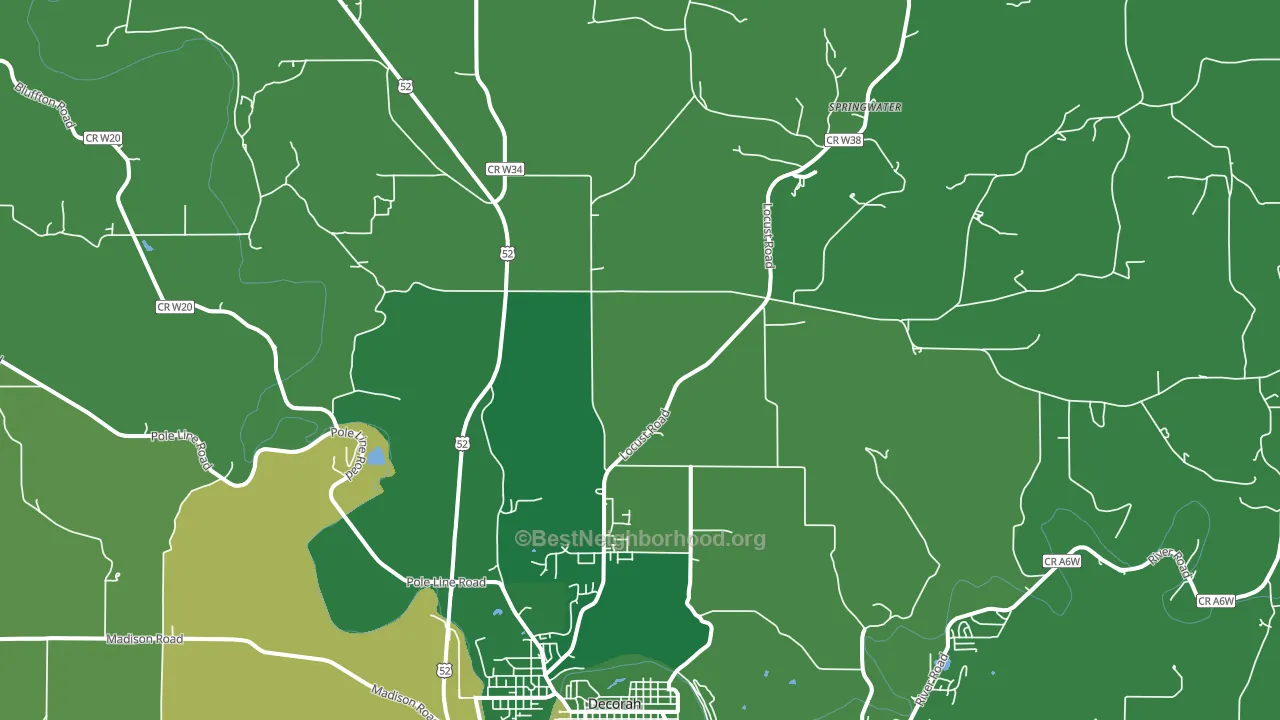 Quandahl, IA block-group voter-turnout map