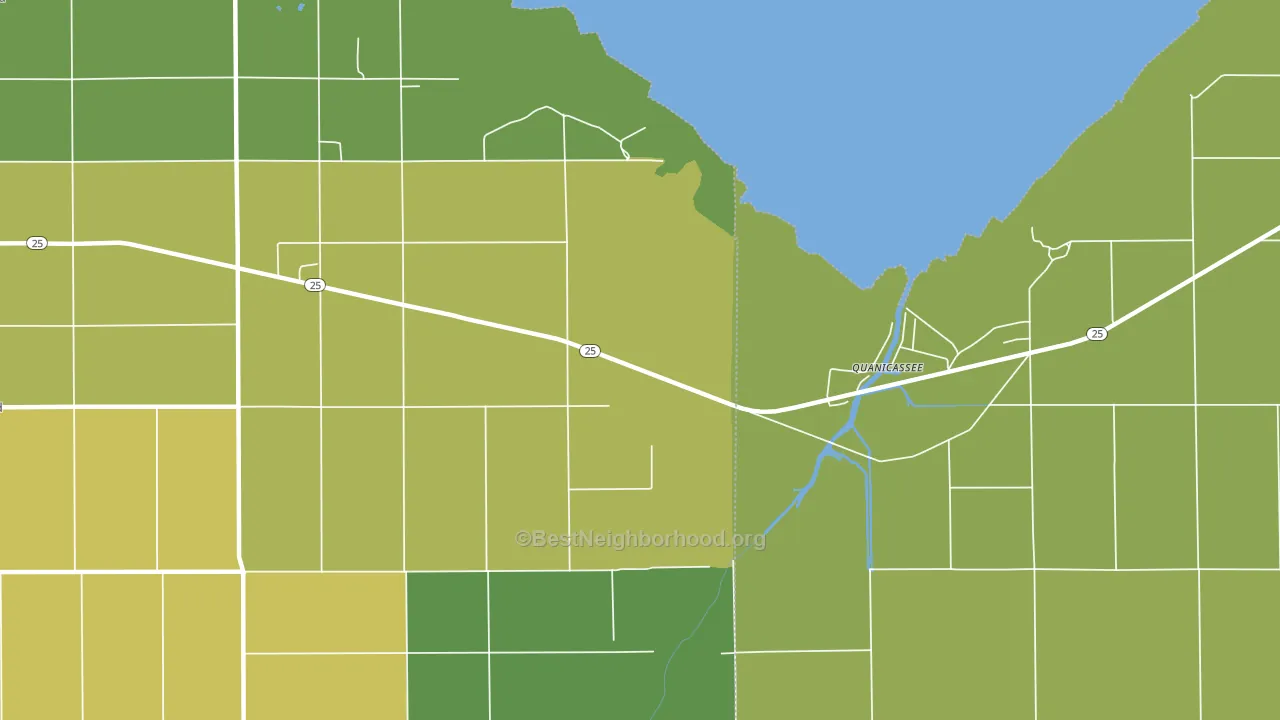 Quanicassee, MI block-group voter-turnout map