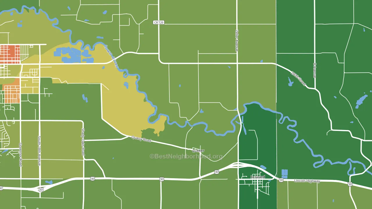 Quarry, IA block-group voter-turnout map