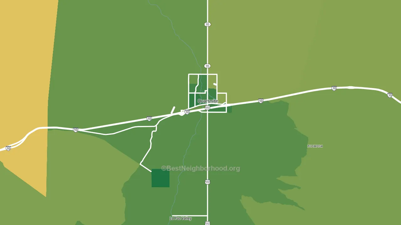 Quartzsite, AZ block-group voter-turnout map