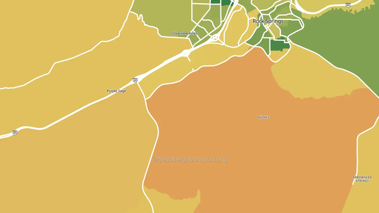 Quealy, WY block-group voter-turnout map