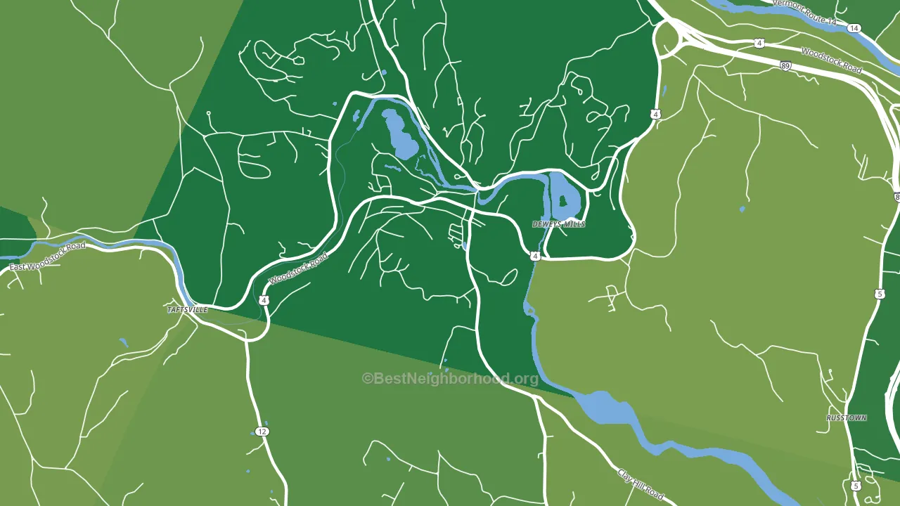 Quechee, VT block-group voter-turnout map