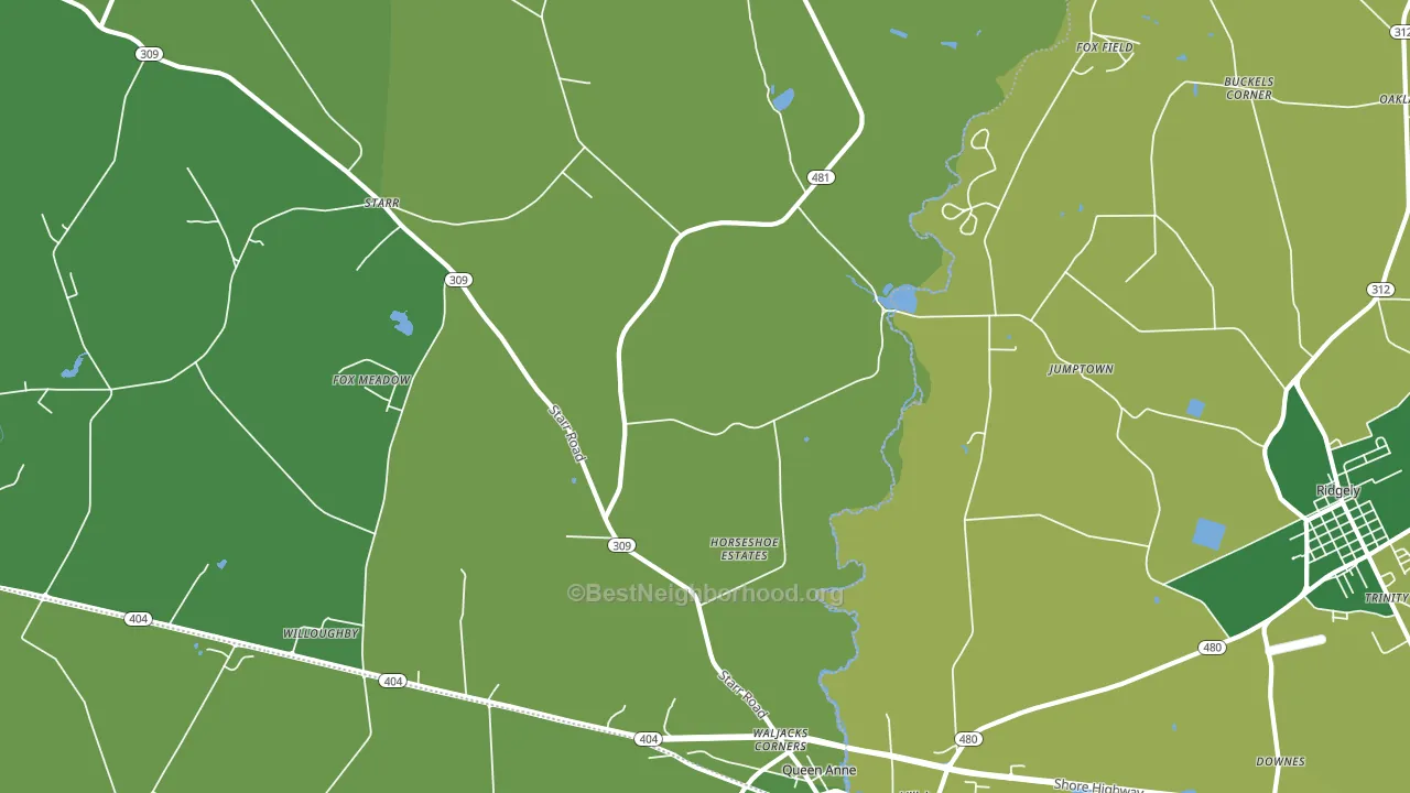 Queen Anne, MD block-group voter-turnout map